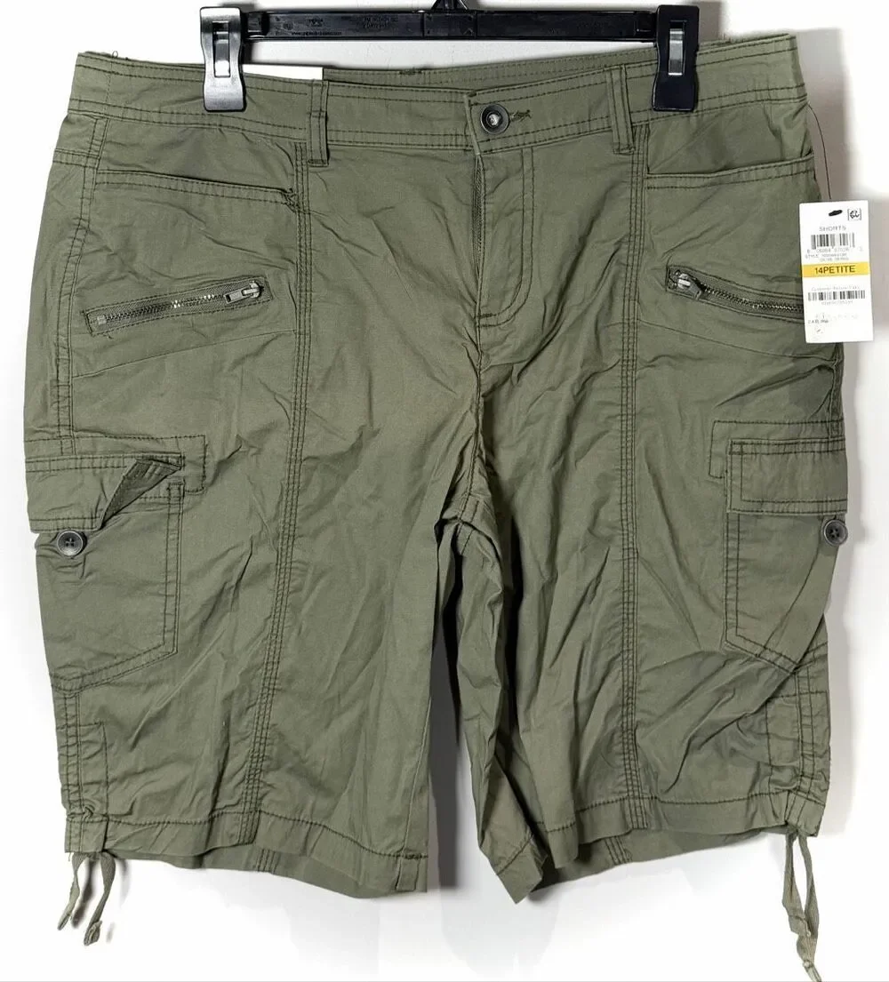 Style & co olive green Bermuda shorts size 14 petite